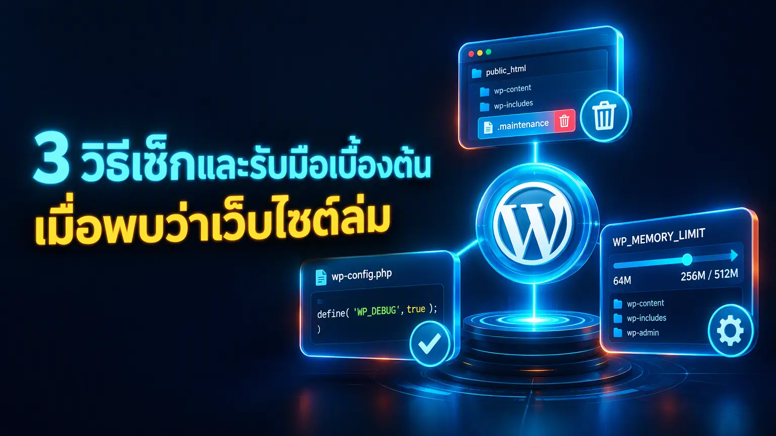 3 วิธีแก้ปัญหาเว็บ WordPress ล่ม